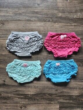 Ruffle Butts Diaper Cover Bloomers Bundle Pink, Gray, Mint Green, Turquoise Blue